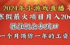 2024年寒假爆火项目，小游戏直播月入20w+，学会了之后你将翻身