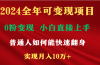 2024全年可变现项目，一天收益至少2000+，小白上手快，普通人就要利用互…