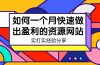 某收费培训：如何一个月快速做出盈利的资源网站（实打实经验）-18节无水印