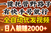 一键托管野路子，有快手号就行，日入躺赚2000+，全自动代发视频