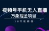 视频号手机无人直播-万象掘金项目（18节视频课）