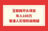互联网尽头项目：年入100W，普通人实现阶级跨越