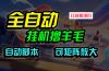 全自动挂机撸金，纯撸羊毛，单号20米，有微信就行，可矩阵批量放大