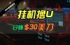 日赚30美刀，2024最新海外挂机撸U内部项目，全程无人值守，可批量放大