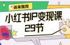 小红书IP变现课：开店/定位/IP变现/直播带货/爆款打造/涨价秘诀/等等/29节