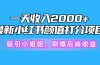一天收入2000+，最新小红书颜值打分项目，吸引小姐姐，刷爆后端收益