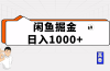 闲鱼暴力掘金项目，轻松日入1000+