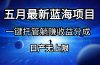 五月刚出最新蓝海项目一键托管 躺赚收益分成 日产无上限