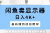 闲鱼卖显示器，日入4K+，最新赚钱项目教学