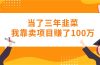 当了三年韭菜我靠卖项目赚了100万
