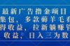 最新广告撸金项目合集包，多款薅羊毛看广告收益 拉新管道收益，日入三为数