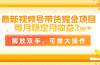 最新视频号带货掘金项目，每月稳定月收益3w+，解放双手，可放大操作