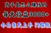 高手是怎么赚钱的，一天收益3000+ 这是穷人逆风翻盘的一个项目，非常…