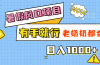 暑假风口项目,有手就行,老奶奶都会,轻松日入1000+