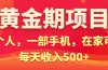项目，电商搞钱！一个人，一部手机，在家可做，每天收入500+
