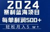 2024小白必学暴利手机操作项目，简单无脑操作，每单利润最少500+，轻…