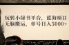玩转小绿书平台，蓝海项目，无脑搬运，单号日入5000+