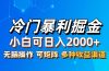 最新冷门蓝海项目，小白可轻松上手，一天十几分钟，日入2000+，可批量放大