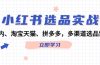 小红书选品实战：站内、淘宝天猫、拼多多，多渠道选品策略