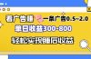 看广告赚钱，一条广告0.5-2.0单日收益300-800，全自动软件躺赚！