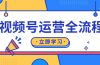 视频号运营全流程：起号方法、直播流程、私域建设及自然流与付费流运营