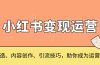 小红书变现运营,IP打造、内容创作、引流技巧,助你成为运营高手