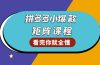 拼多多爆款矩阵课程：教你测出店铺爆款，优化销量，提升GMV，打造爆款群