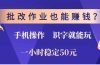 批改作业也能赚钱？0门槛手机项目，识字就能玩！一小时50元！