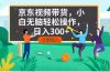 京东短视频带货，小白无脑操作，每天五分钟，轻松日入300+