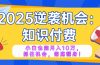 2025逆袭项目——知识付费，小白也能月入10万年入百万，抓住机会彻底翻…