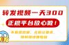 转发视频一天300+，正规平台放心做，不看播放量，无粉丝要求，随时随地…