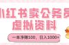 小红书卖公务员虚拟资料，一单净赚100，日入1000+