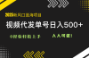 2025视频代发蓝海项目：0经验轻松上手，单号日入500+，人人可做！
