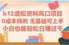 k12虚拟资料风口项目，小白也能轻松日赚四位数
