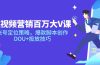 短视频营销百万大V课，账号定位策略，爆款脚本创作，DOU+投放技巧