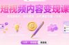 短视频内容变现课:短视频制作、创作思路、Ai写爆款文案(13节)