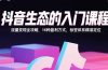 抖音生态的入门课程：流量变现全攻略，16种盈利方式，标签体系精准定位