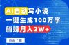 AI自动写小说，一键生成100万字，躺赚月入2W+