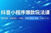 抖音小程序爆款玩法课，萌娃漫画、智能发型、AI换脸，掌握多种热门套路，月收入1.5w