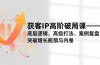 获客IP高阶破局课,底层逻辑、高级打法、案例复盘,突破增长瓶颈与内卷