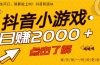 2025年爆火的抖音小游戏项目,一部手机日入2000+