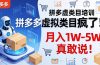 拼多多虚拟类目疯了！机器人自动发货，月入 1W-5W 真敢说！