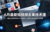 6月最新短视频去重技术课，适配可灵即梦快手Omni视频号，分镜底层重构规避平台查重